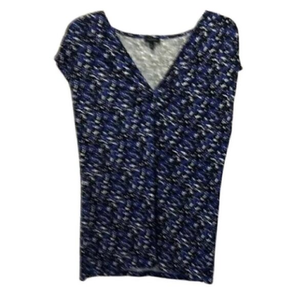 Talbots Blue Print V Neck Top Medium - Picture 1 of 4